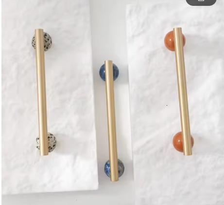 Art Handle/Natural Marble + Brass Knobs Nordic Handles Drawer Pulls Kitchen Cabinet Knobs and Handles Pink Furniture Hardware