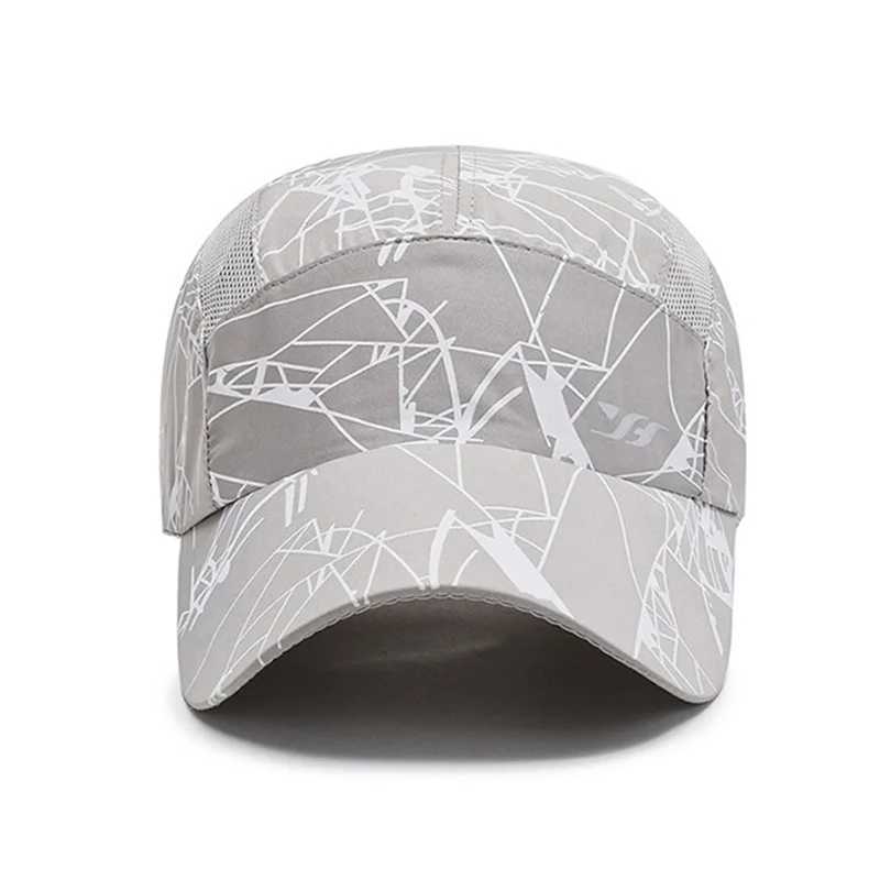 Men Quick Dry Mesh Baseball Cap Summer Breathable Outdoor Sport Sunscreen Sun Visors Fashion Geetric Print M Snapback Hats X250704