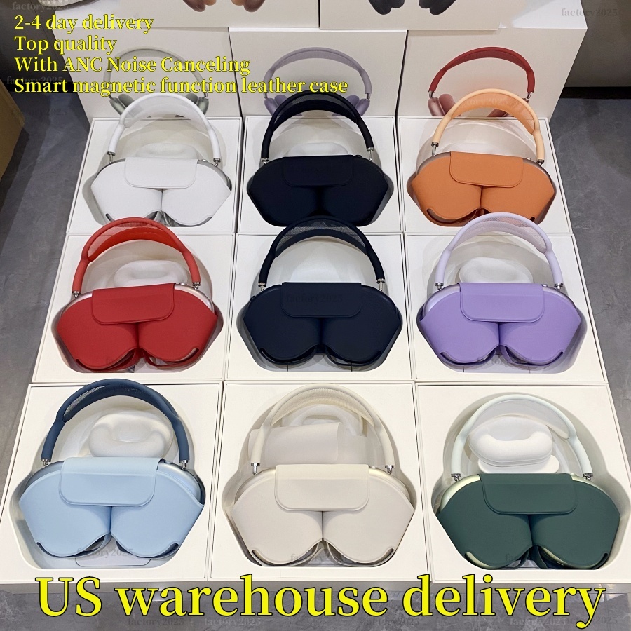 USA Stock for airpods max ANC Metal case airpodspro max 2 pro 2 3 4 Headband Headphone Accessories Transparent Waterproof Protective case Maxs Headphones Smart Case