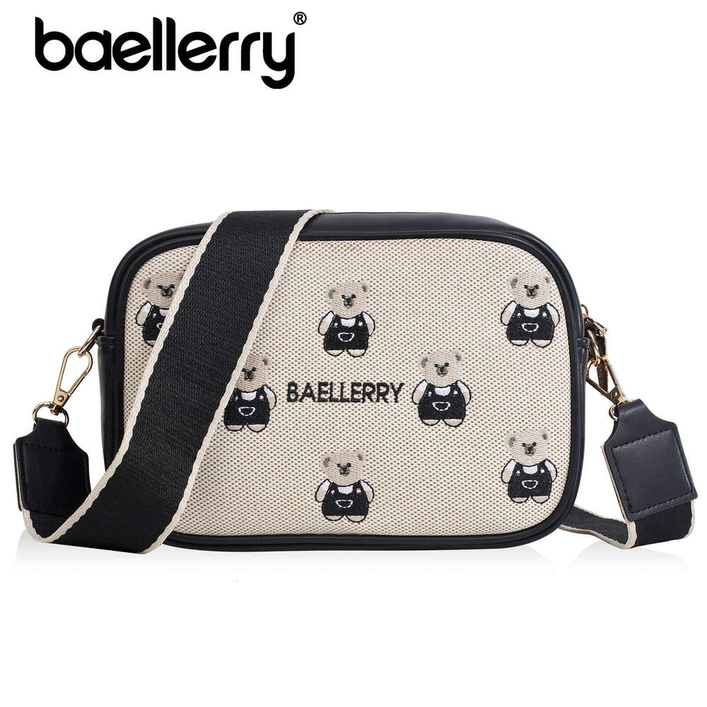 New Women's Crossbody High-end Embroidery Cute Bear Small Square Fashionable Large Capacity Shoulder Phone Bag