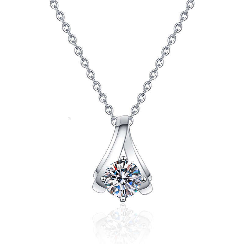 Live S925 Pure S925ier Pendant for Women S925imple VerS925atile 1 caratS925 MoiS925S925anite Necklace cab
