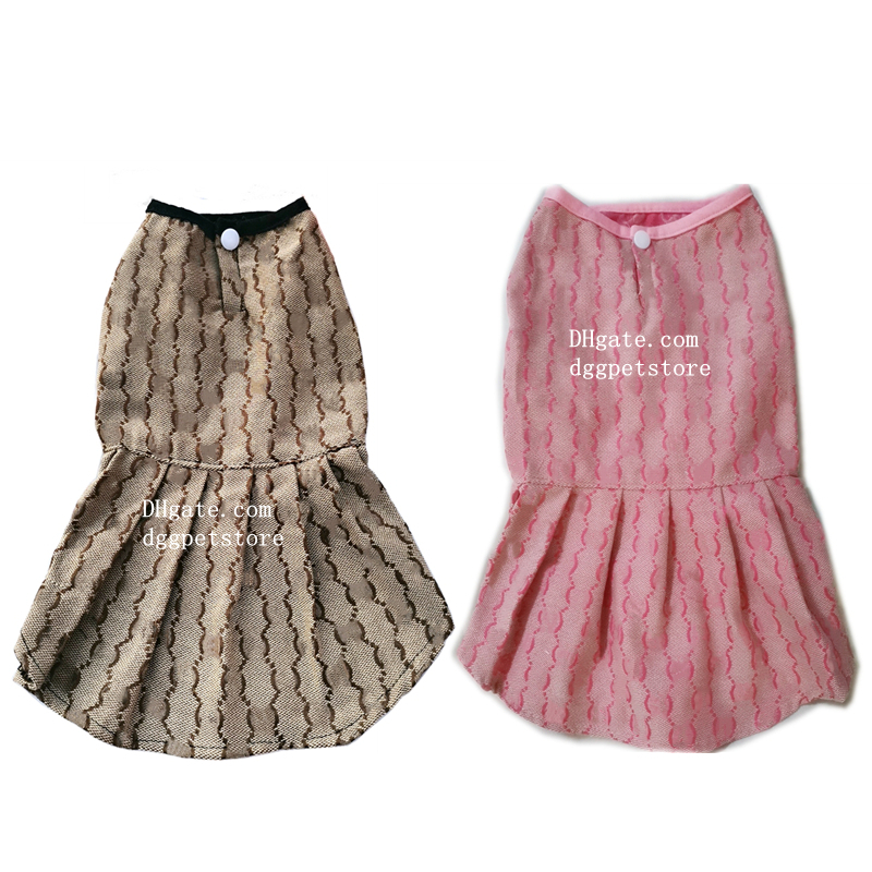 Designer Dog Dress Luxury Dog Clothes for Small Dogs Lightweight Cooling Dog Dresses Soft Breathable Pet Cats Dog Skirt for Spring Summer Brown XXL A403