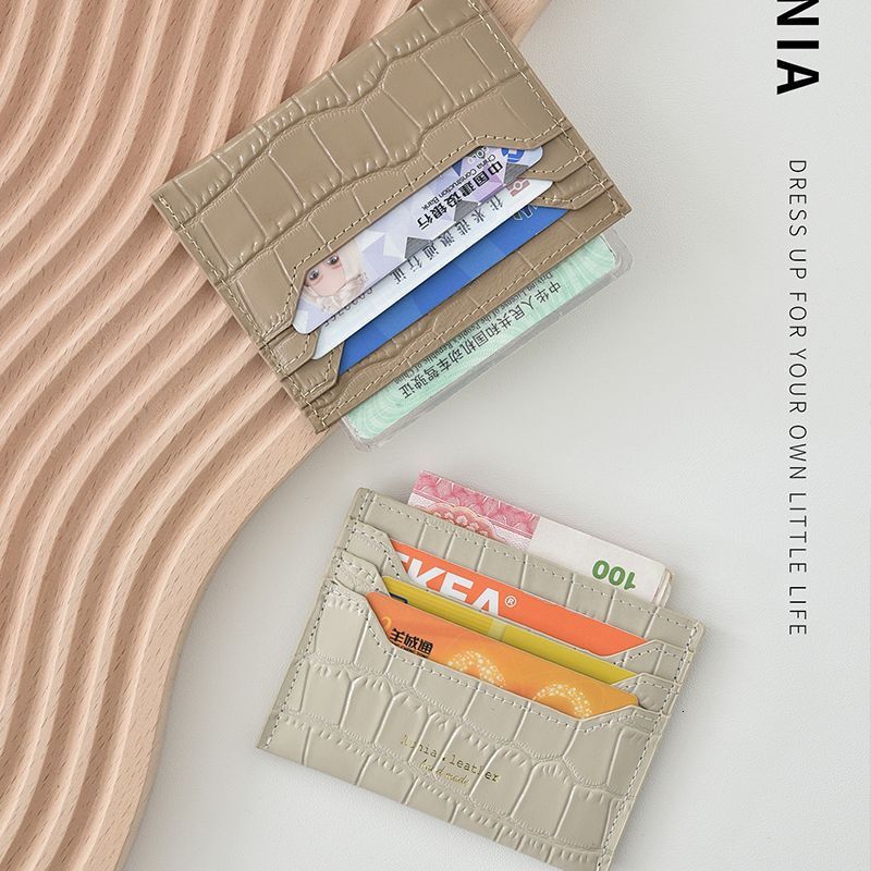 Free Shipping Designer Bag New High-end Ultra-thin One-piece Card Holder For Women Crocodile Pattern Genuine Leather Texture Driver's License Car