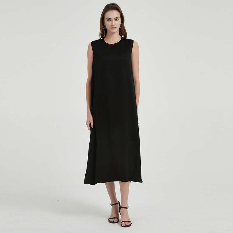 White Skirt Maxi Skirt ACC CRY M White Triacetate Matte Textured Sleeveless Round Neck Long Mermaid Loose Dress Long Skirt