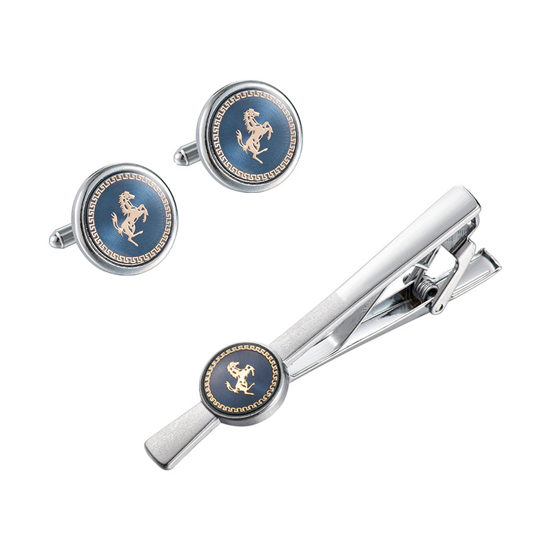 Silver and Gold Tone Tie Clip Cufflink Set Elegant Mens Accessories for Wedding Business and Anniversary L251024