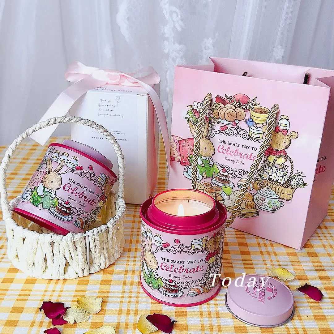 Rabbit Aromatherapy Candle Gift Box Creative Cute Smokeless Candle Romantic Atmosphere Student Girl Heart Birthday Gift W250704