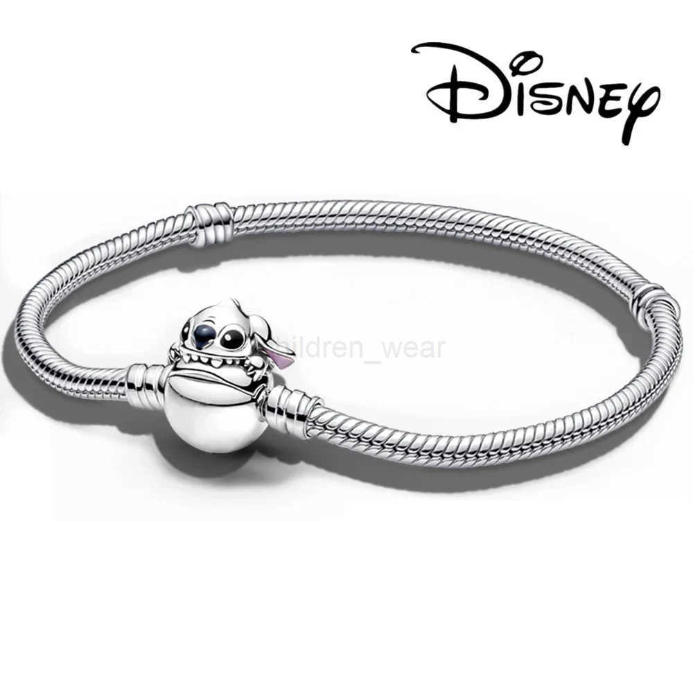 Disney Suitable for Disney 2024 New Mickey Mouse Button Instant Snake Chain Bracelet Accessories Lady Jewelry Gifts W20250725