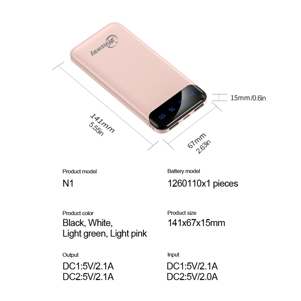Winsway Power Bank 10000/20000mAh with Fast Charging Portable Battery Charger For iPhone 16 15 14 13 Pro Max
