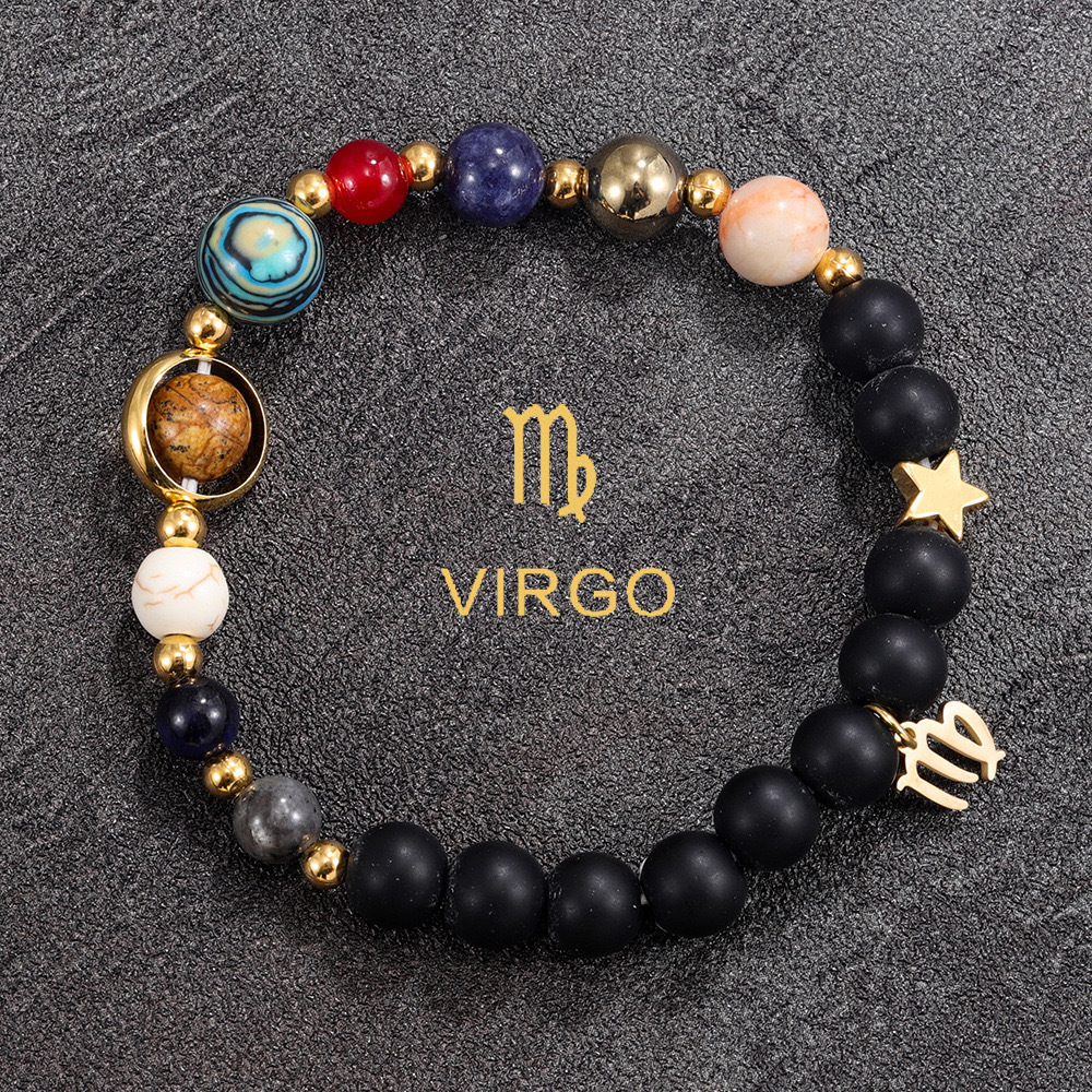 12 Zodiac Handmade for Men and Women Couples Natural Stone Bracelets Xiyin Temu Summer