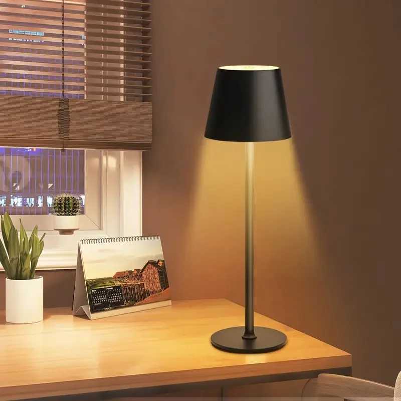 Nordic LED Table Lamp Rechargeable Touch Dimmable Desk Lamp for Bedroom Decoration Home Dining Room Coffee Shop Simple Room Decor XJ250703