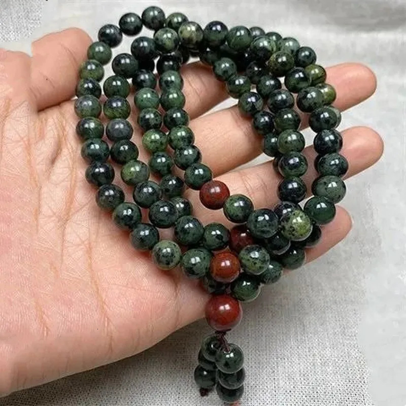Natural Tibetan Jade Medicine Wangshi Live Magnetic 108 Multi-circle Bracelet Health Care Men and Women Bracelets Jewelry 250628