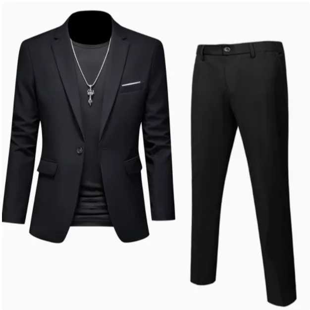 Blazer Men Suits Cardigan Outerwear Single Breasted Solid Blazers with Zipper Fly Ankle Length Pants Business Summer Pockets X250704