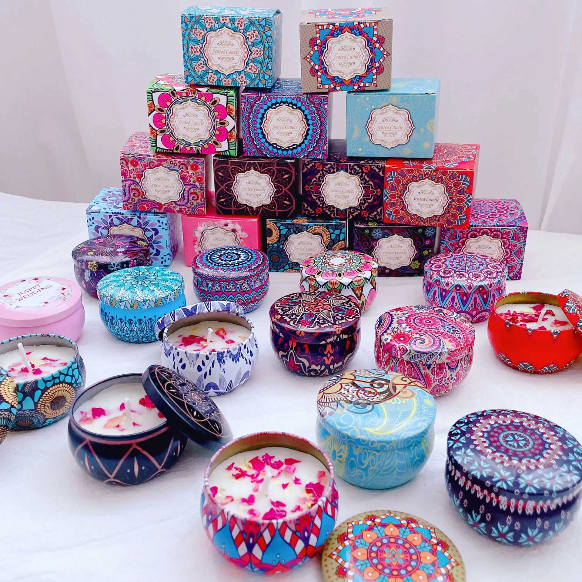Soybean wax dried flower scented candle?Wedding companion gift birthday gift floral fragrance incense candle W250704