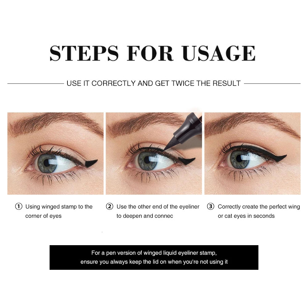 High Quality Stamp pen Easy-On Mineral Liquid Eyeliner Pen Quick-Drying Smudge-Free for Beginners Eye Makeup 250704