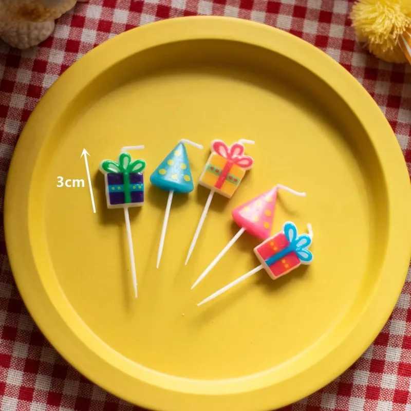 Cat Birthday Candles Pet Birthday Cake Decoration Cat Gift Box Candles Childrens Birthday Party Cake Baking Decoration W250704