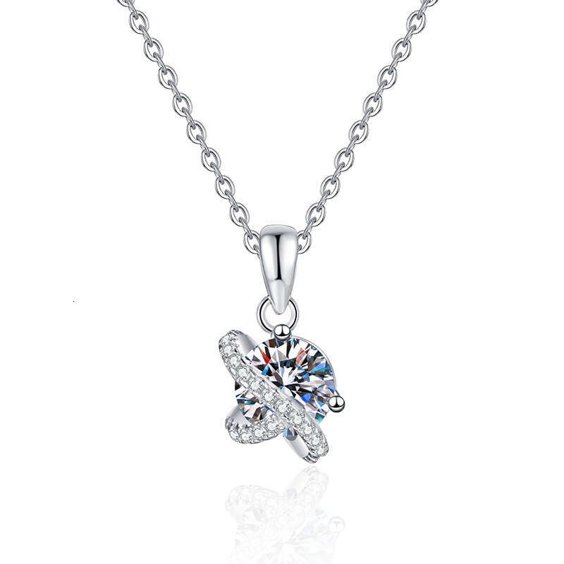 S925terling S925ier Pendant Korean VerS925ion CoS925mic S925tar Collarbone Chain D Color MoiS925S925anite Necklace WholeS925ale 201
