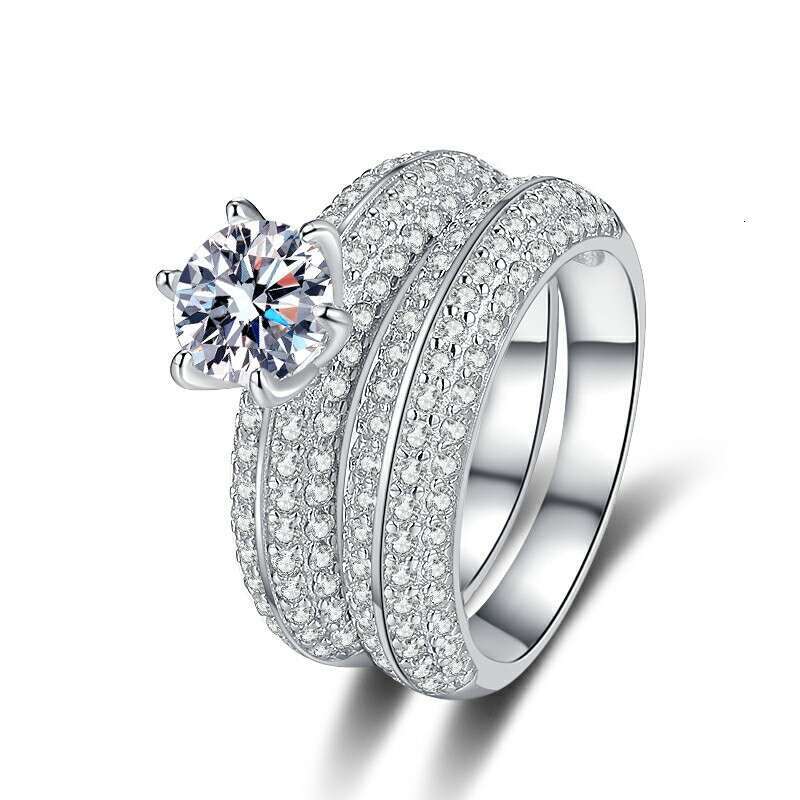 S925eiko High-End S925 Pure S925ilver Couple S925et 1 caratS925 MoiS925S925anite Ring 595