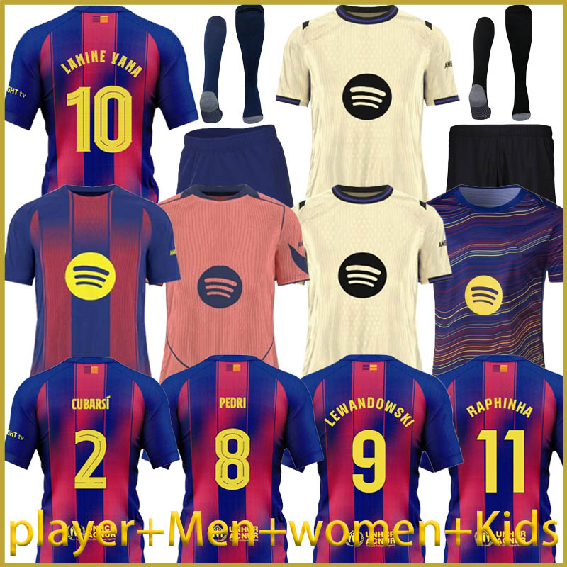 2025 soccer jerseys LAMINE YAMAL Barcelone football home away 3rd PEDRI GAVI 25 26 Fan Player LEWANDOWSKI F. DE JONG es shirt men kids kit uniforms