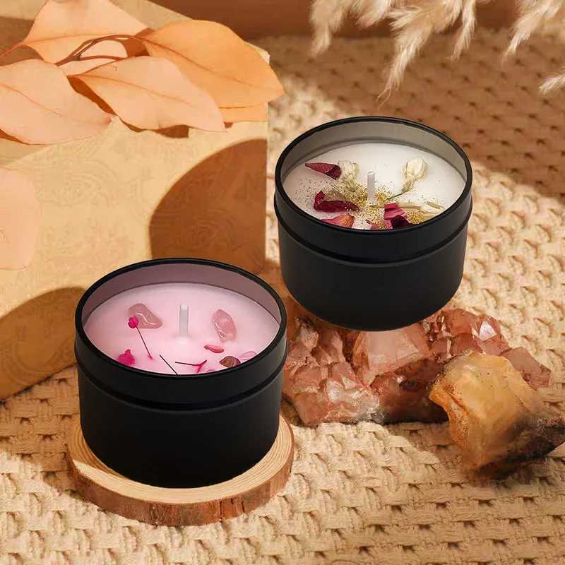 Natural Dried Flowers Aromatherapy Candles Sleep Aid Indoor Tabletop Long-Lasting Fragrance Ambient Fragrance Decorative Items W250704