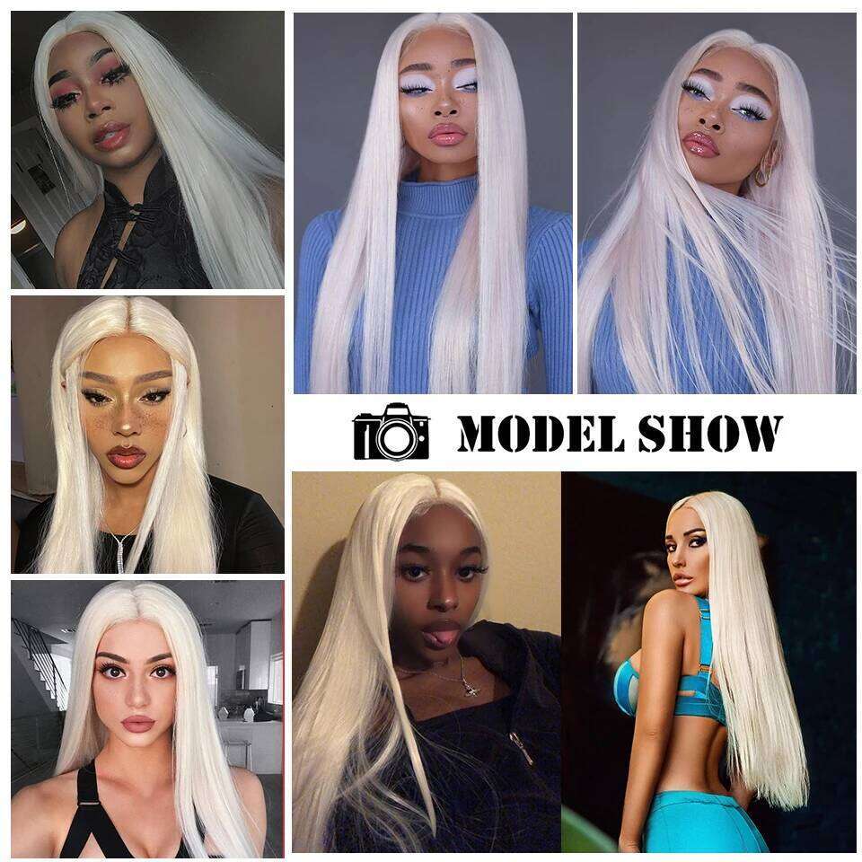 I's a wig Long Straight White Cosplay Synthetic Wigs Women 60 613 Blonde Grey Pink Black Color for Daily Party Lolita