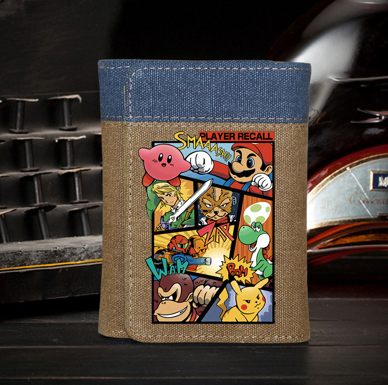 Free Shipping 2025 New Designer Bag Super Mario Wallet Wallet For Men And Women Coin Purse Integrated Two-in-one 87% Off Denim College Student Durable