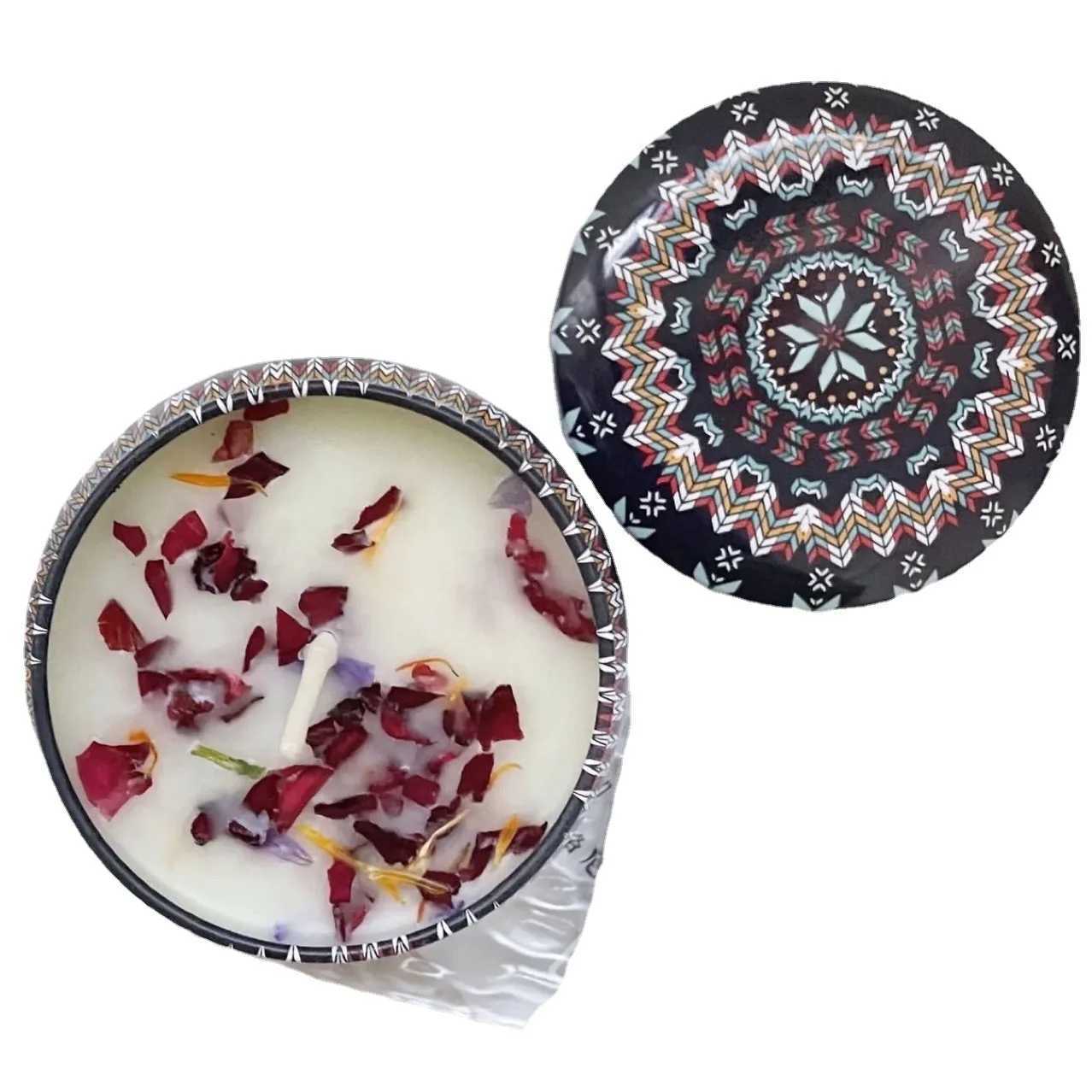 Soybean wax dried flower scented candle?Wedding companion gift birthday gift floral fragrance incense candle W250704