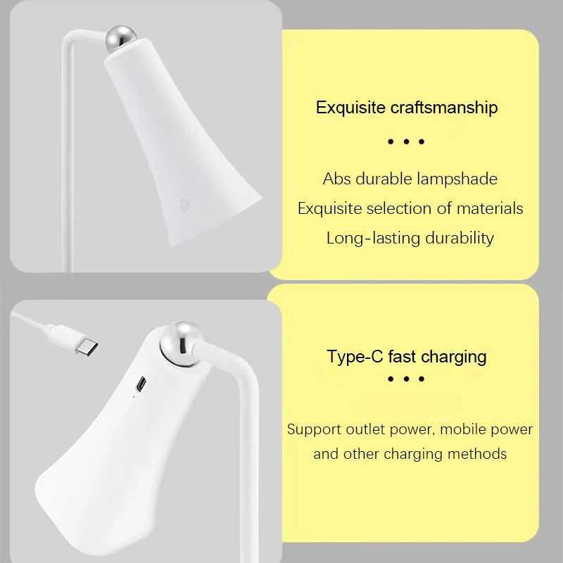 Desk Lamp Hanging Magnetic Table Lamp LED USB Rechargeable Stepless Dimming Cabinet Closet Wardrobe Night LightXJ250703