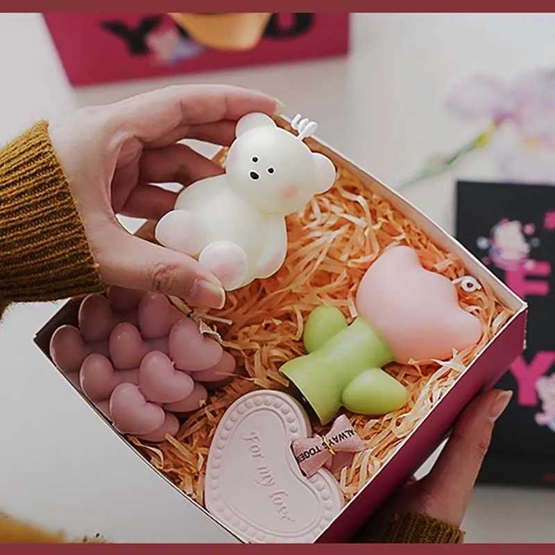 Home Decorative Bear Candles Personalized Guest Gift Candle Gift Box Set for Wedding Valentines Day W250704