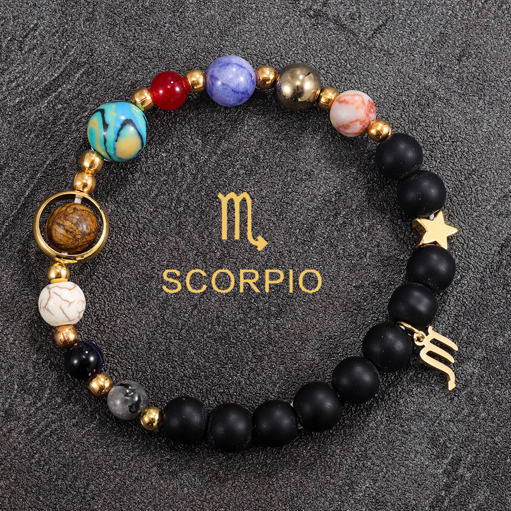 12 Zodiac Handmade for Men and Women Couples Natural Stone Bracelets Xiyin Temu Summer