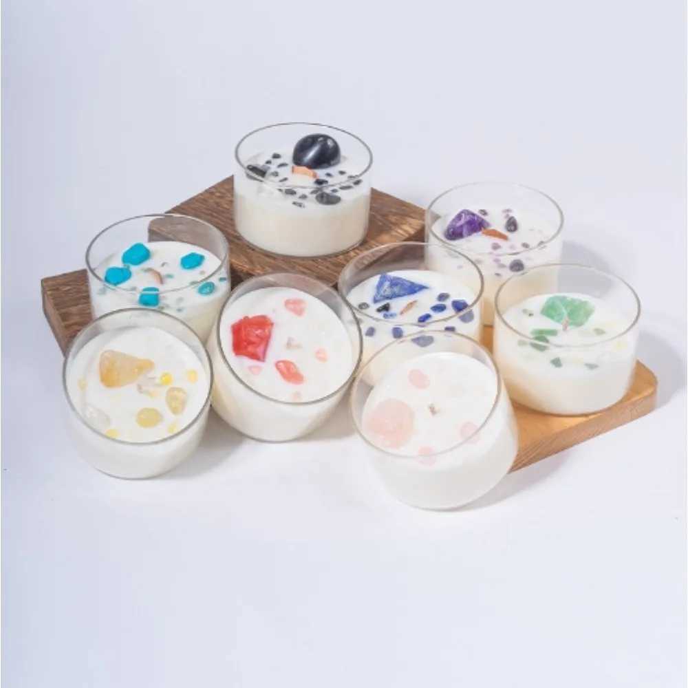 Bedroom decorations aromatherapy candles creative soy wax souvenirs natural crystal stone scented candles W250704
