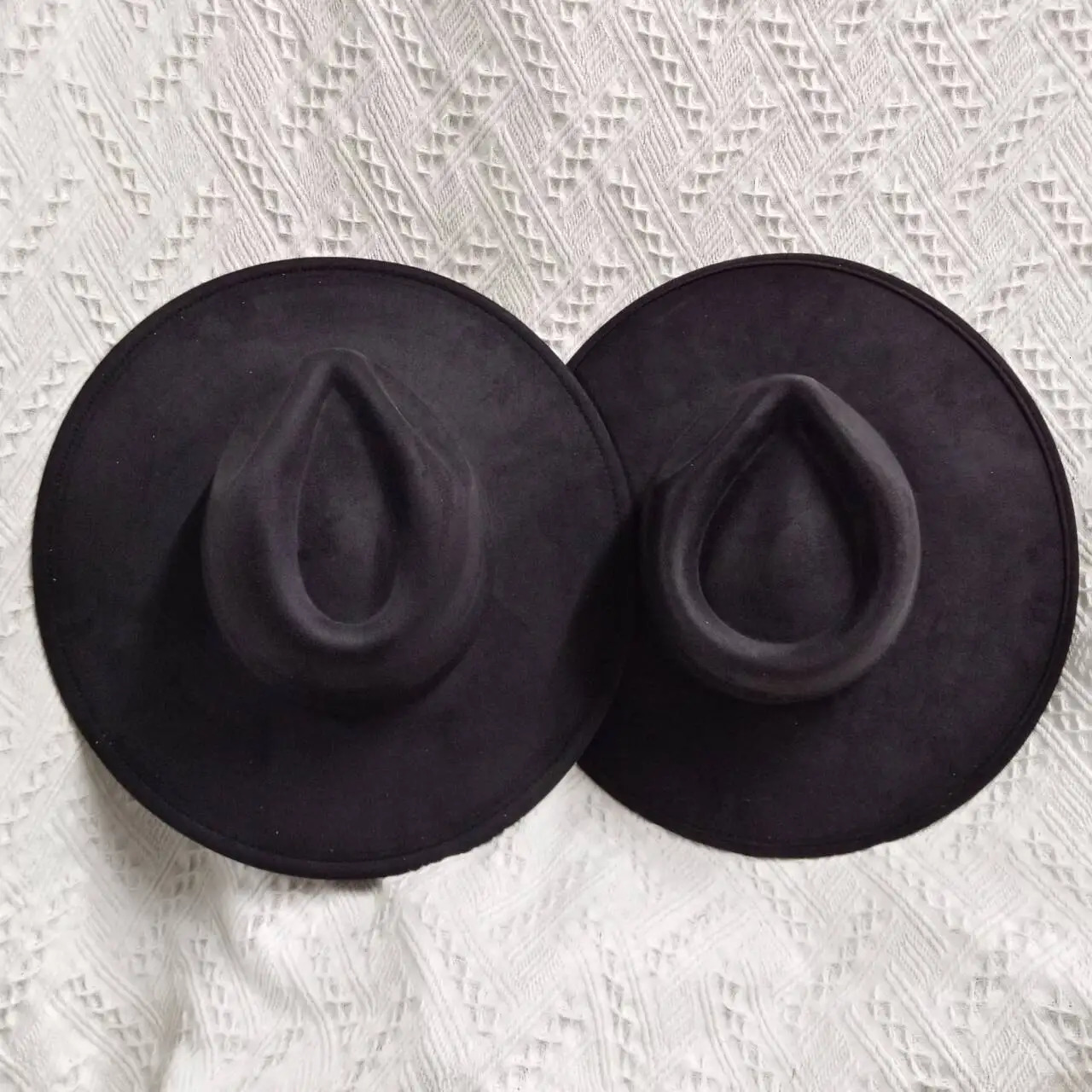 European US 9.5cm Big Brim Suede Top Hat for Women Men Fashion Peach Heart Top Jazz Fedora Hats for Party Wedding Felt Cap 250701