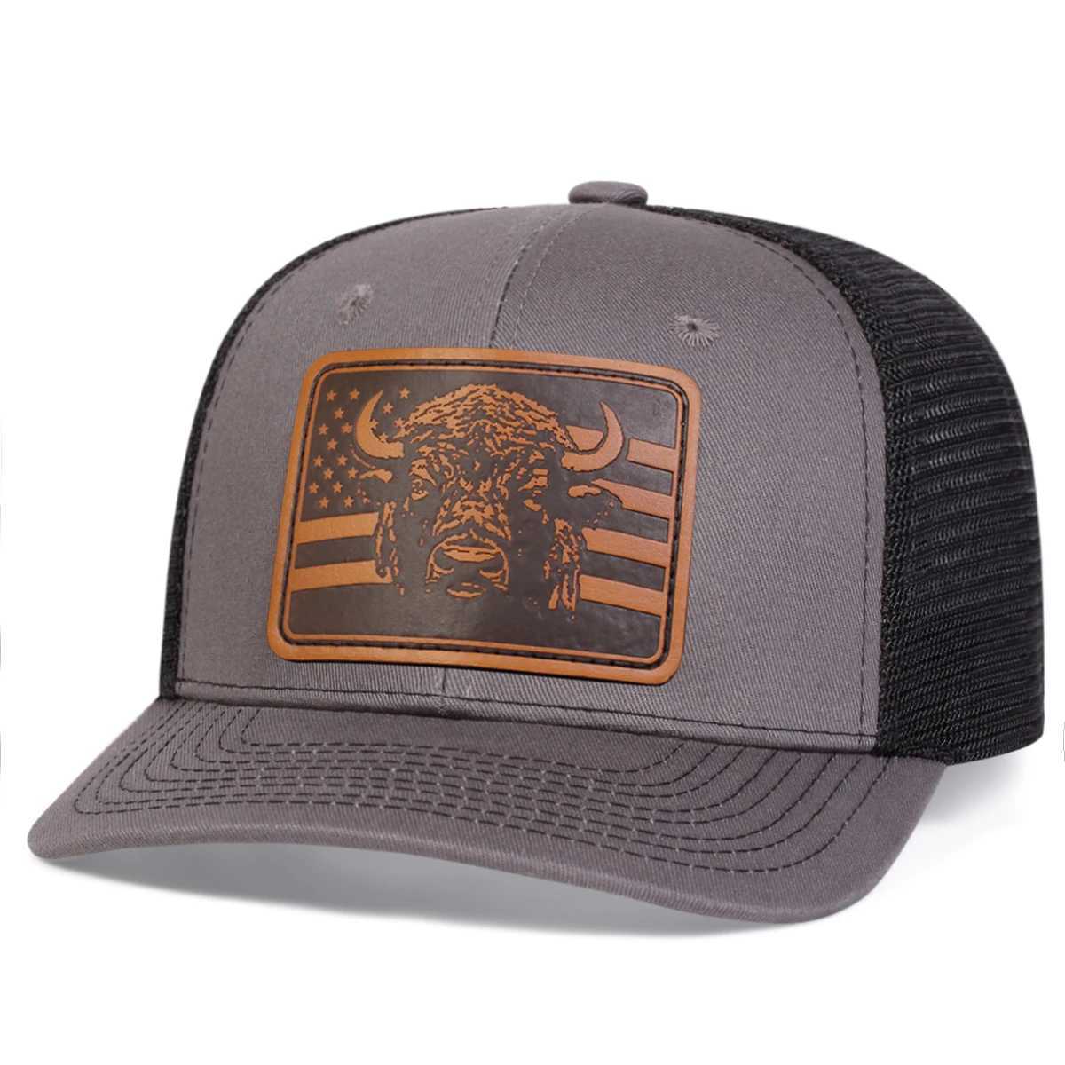 Unisex Brown Flag Bl Leather Label Baseball Net Caps Spring and Summer Outdoor Adjustable Casual Hats Sunscreen Hat X250704