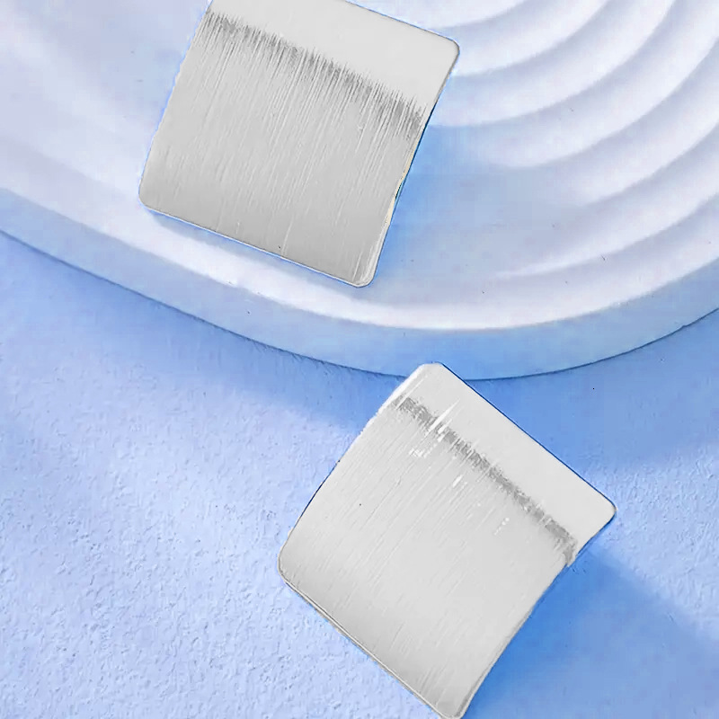 Square Minimalist Geometric Shape Shiny Surface Women's Versatile Elegant High-end Earrings