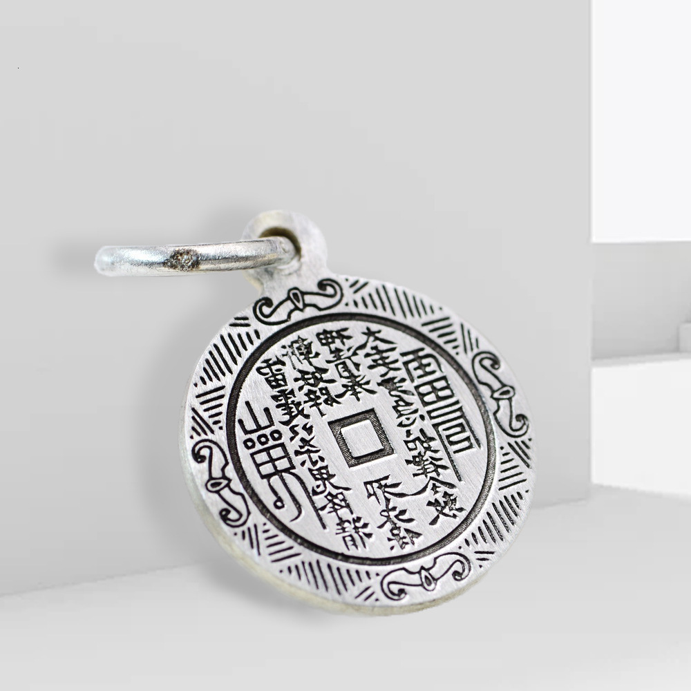 Mountain Ghost Pendant, Tibetan Nine Palaces Eight Trigrams Pendant S Sier Bracelet Buddha Beads DIY Cultural Play Accessories