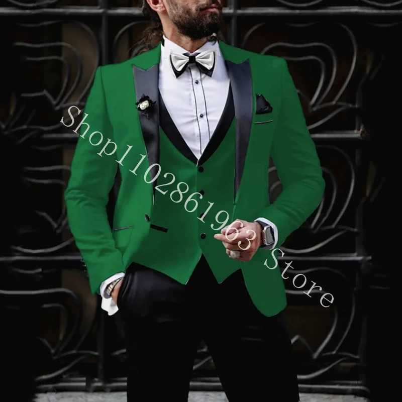2023 New Fashion Wedding Suits For Men 3 Pieces Formal Elegant Male Suits Groom Tuexdos Blazer+Vest+Pants Costume Homme Mariage X250704