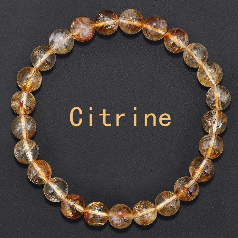 AAAAA 4/6/8mm lucky Jewelry Natural Citrines Bracelet Citrine Crystal Stone Bead Bracelet For Women Men Wealth Fortune Bangle 250628