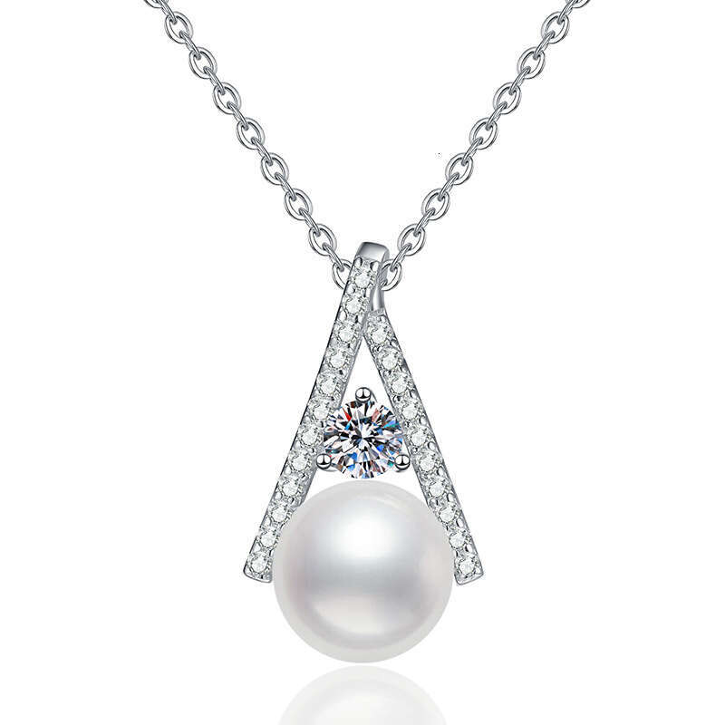 S925 Pure S925ier MoiS925S925anite Natural FreS925hwater Pearl Pendant French S925tyle High-end Korean VerS925ion VerS925atile Necklace 594