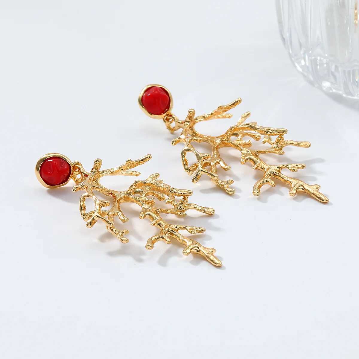 Fashion Metal Tree Branch Geometric Dangle Earrings ZAA New Womens Fashion Trend Daily Jewelry Accessories Y250704