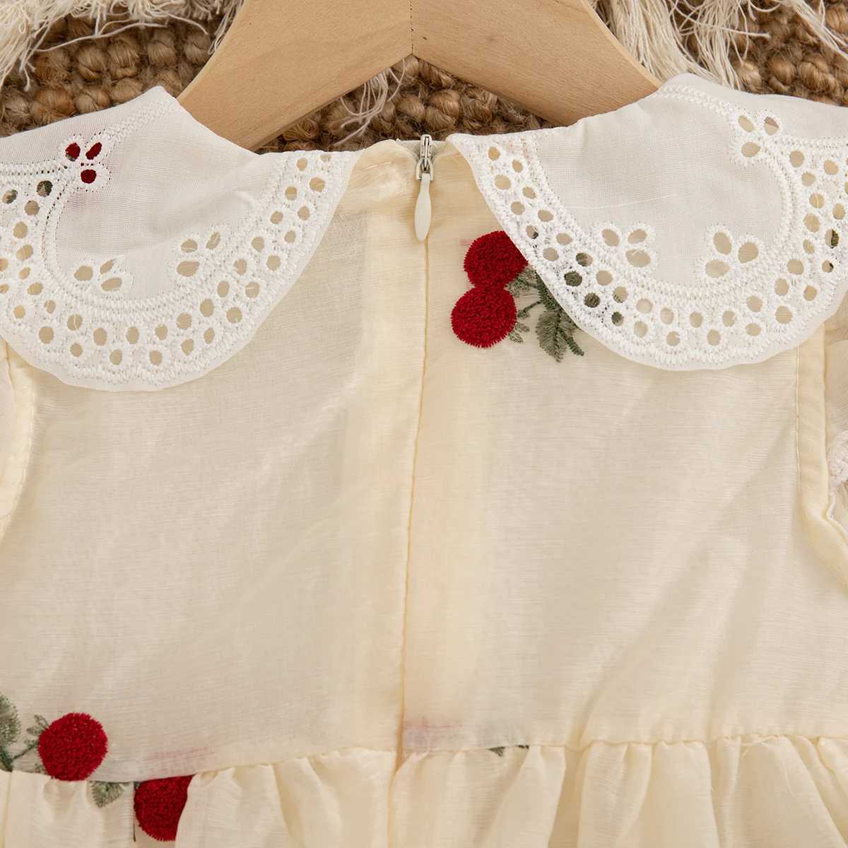 Summer New Red ry Baby Girl Princess Dress Korean Sle Childrens Clothing Suitable for Babies Aged 9 Months to 4 Years R250704
