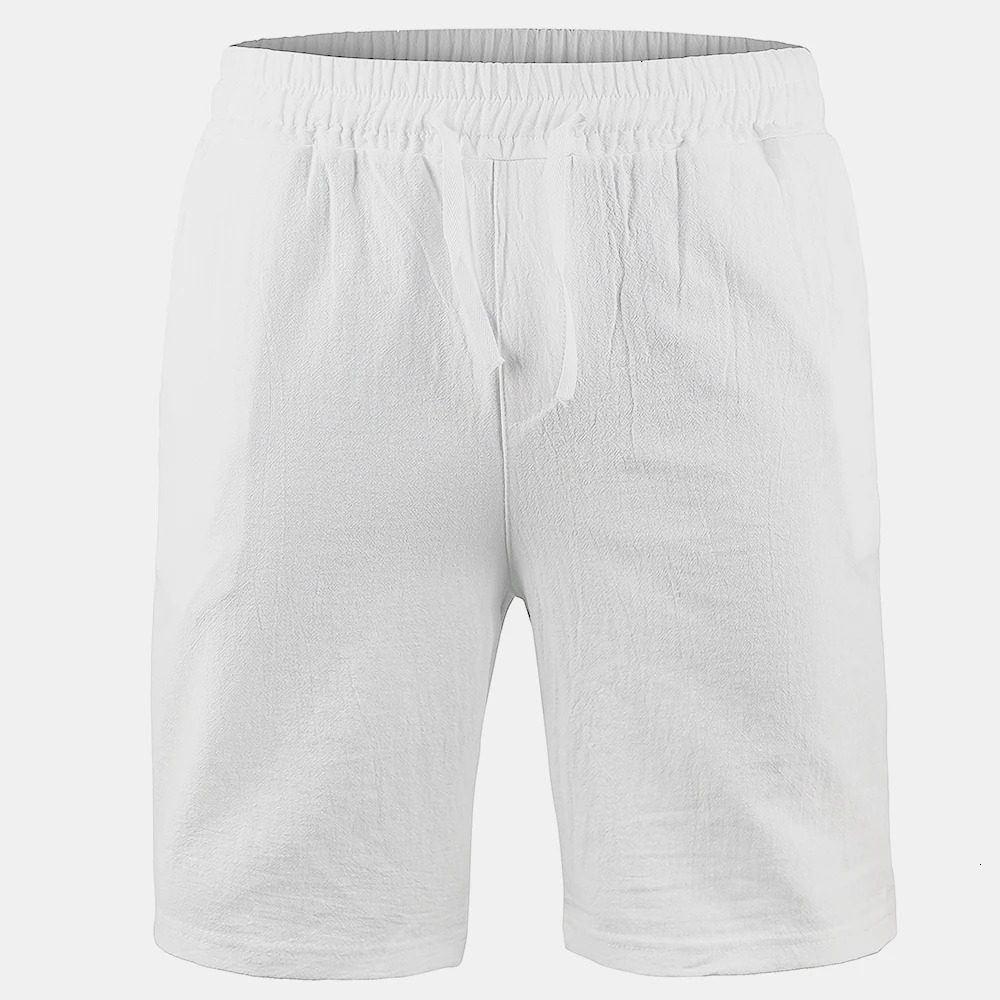 KB Mens Cotton Linen Shorts Pants Male Summer Breathable Solid Color Linen Trousers Fitness Streetwear S-3XL 250704