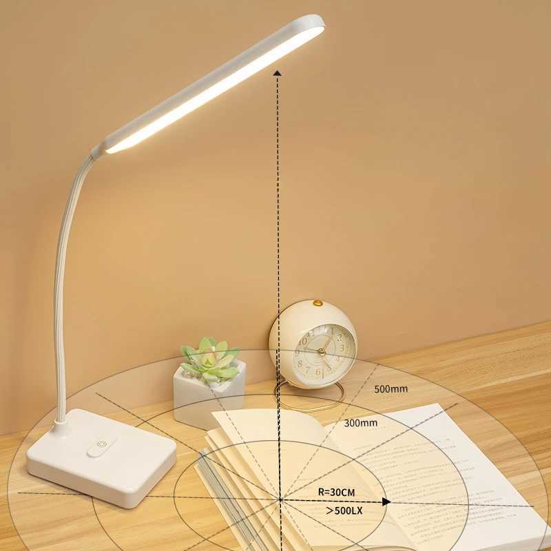 LED Reading Light Foldable Desk Lamp USB Rechargeable Touch Control Dimmable Light Eye Protection Study Book Learning Desk LampXJ250703