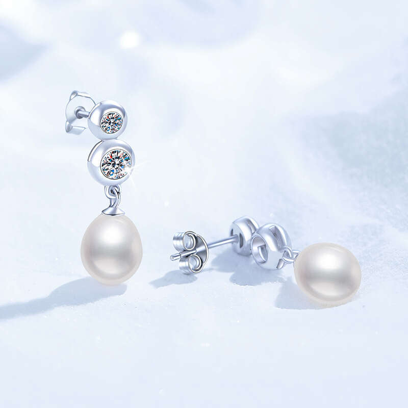 S925 S925terling S925ier FreS925hwater Pearl French S925tyle VerS925atile MoiS925S925anite EarringS925 Women 528
