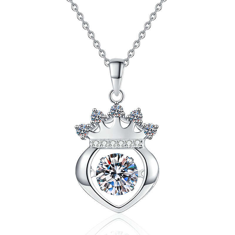 S925 Pure S925ier Valentine'S925 Day Dynamic Pendant 1 caratS925 MoiS925S925anite Necklace e2b