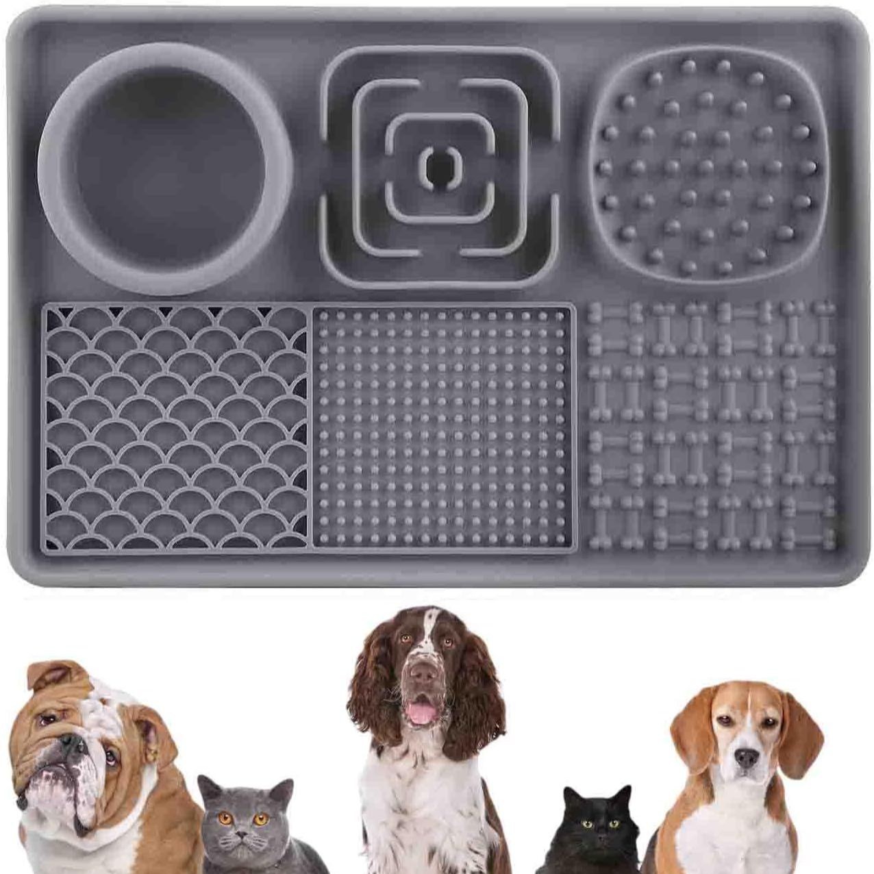 Dog Slow Feeder Mat - Non-Slip Durable Eating Plate for Puppies & Dogs