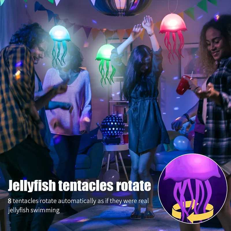 Cartoon Dancing Jellyfish Night Light RGB Gradient Cute Bedside Lamp Type-C Charging LED Table Lamp Home Decor Lighting XJ250703