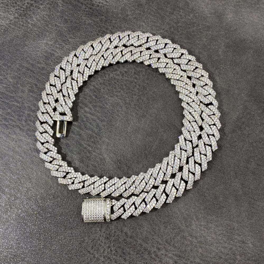 Micro Pave 5A Cubic Zirconia CZ Iced Out Bling 10mm Zircon Chunky Cuban Prong Link Chain Necklace Jewelry for Men Women