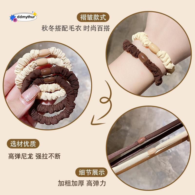 Korean High Elasticity Durable Black Ties Personality Large Intestine High-end Ponytail Hair Ropes Girl Rubber Bands ddmythur