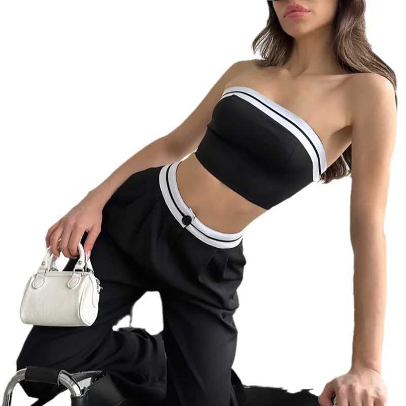 Womens Two-Piece Solid Color Slveless Vest Bra buttoned Pants Summer Sexy Set X250704
