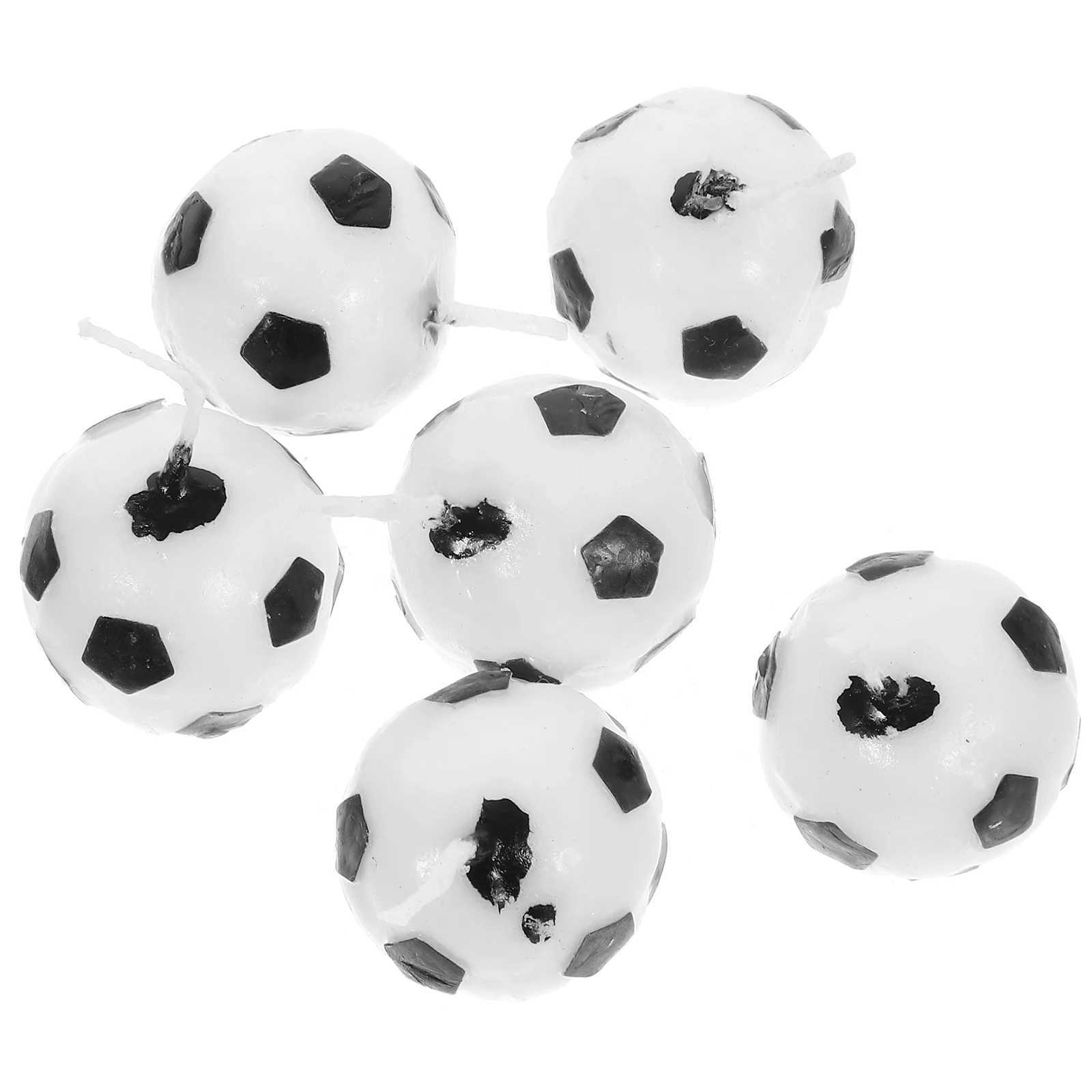 6 Pcs Football Candles for Birthday Party Supplies Soccer Wax Sports Event Decorations Wedding Anniversary Paraffin Candles W250704