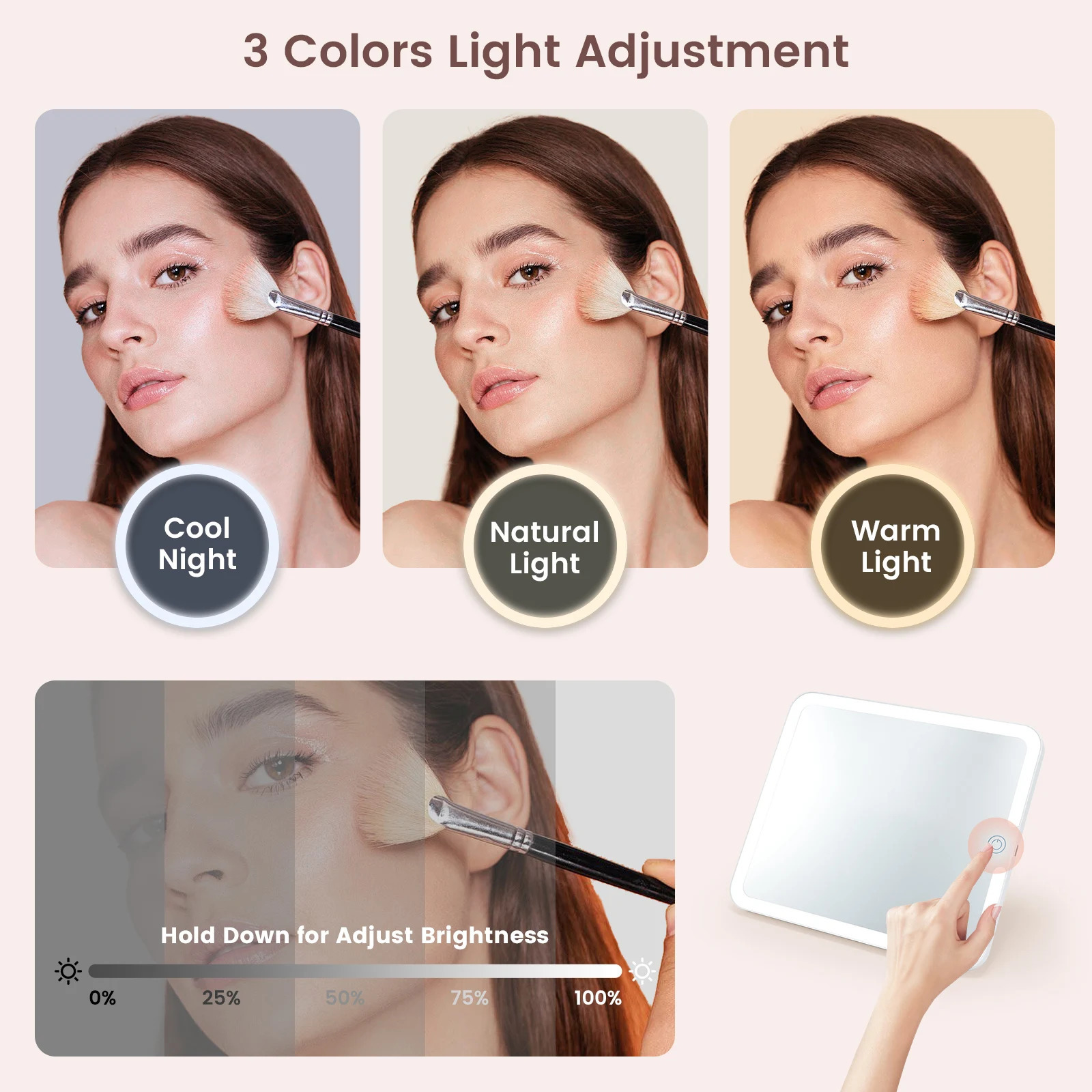 Makeup Bag With Led Mirror 3 Modes Lights Makeup Bag With Vanity Mirror With Lights Travel Makeup Case With Lighted Mirror 250729